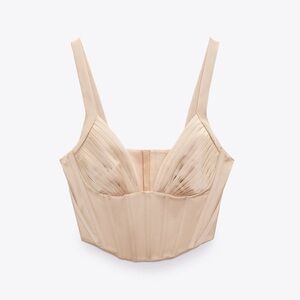 Zara Satin Effect Corset Top
